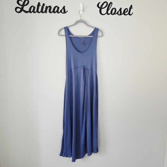 Anthropologie The Gemini Twofer Blue Midu Dress Size Large - Picture 2 of 11